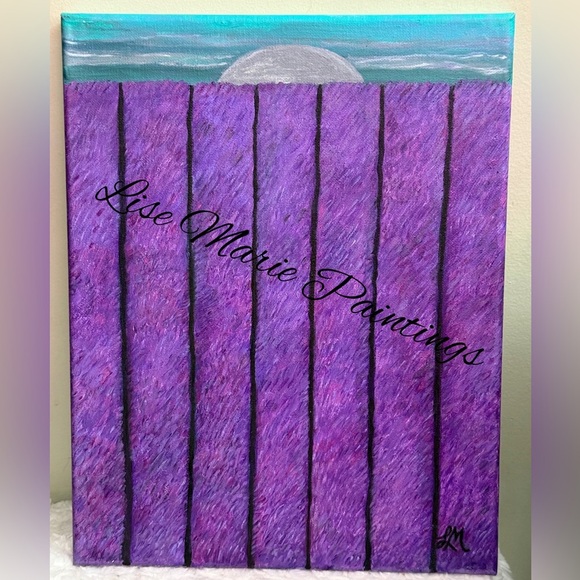 Lavender Flowers acrylic painting original by Artist - Picture 1 of 1